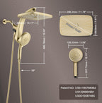 Rain Shower Head with Handheld Showerhead, Chrome 1.8GPM 460311
