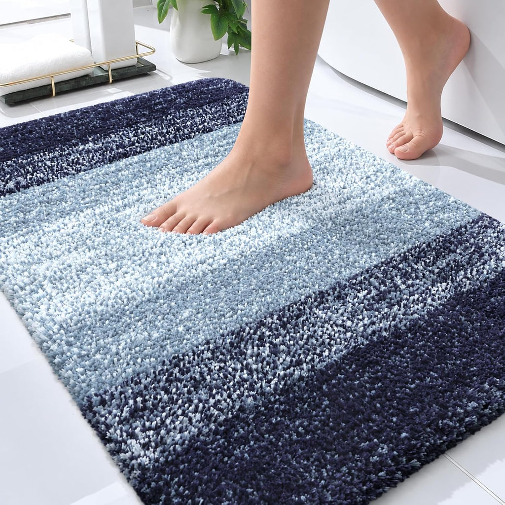 OLANLY Small Bathroom Rugs 24x16, Extra Soft Absorbent Microfiber Bath Rugs