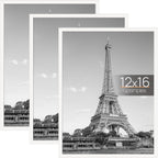 upsimples 12x16 Poster Frame, Easy Slide-In Assembly, White, 3 Pack
