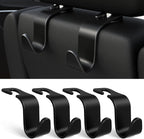 4-Pack Car Headrest Hooks Holds 55lbs Seat Storage Organizer for Bags