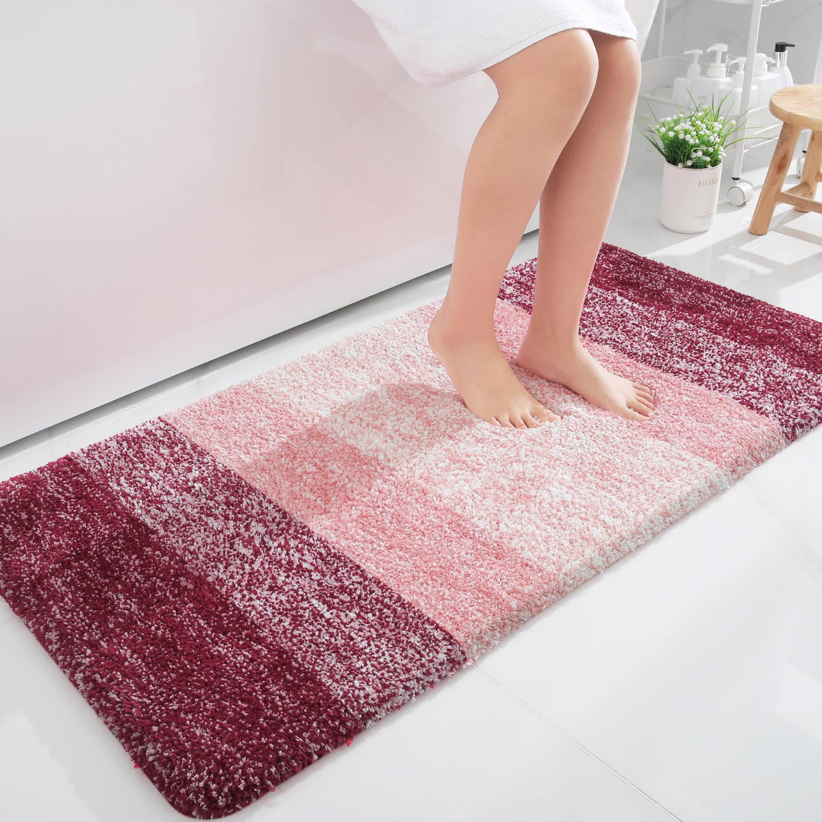 OLANLY Small Bathroom Rugs 24x16, Extra Soft Absorbent Microfiber Bath Rugs