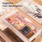 A-LuGei 【Military Grade】 Drawer Organizer for Vanity Bathroom Makeup Desk