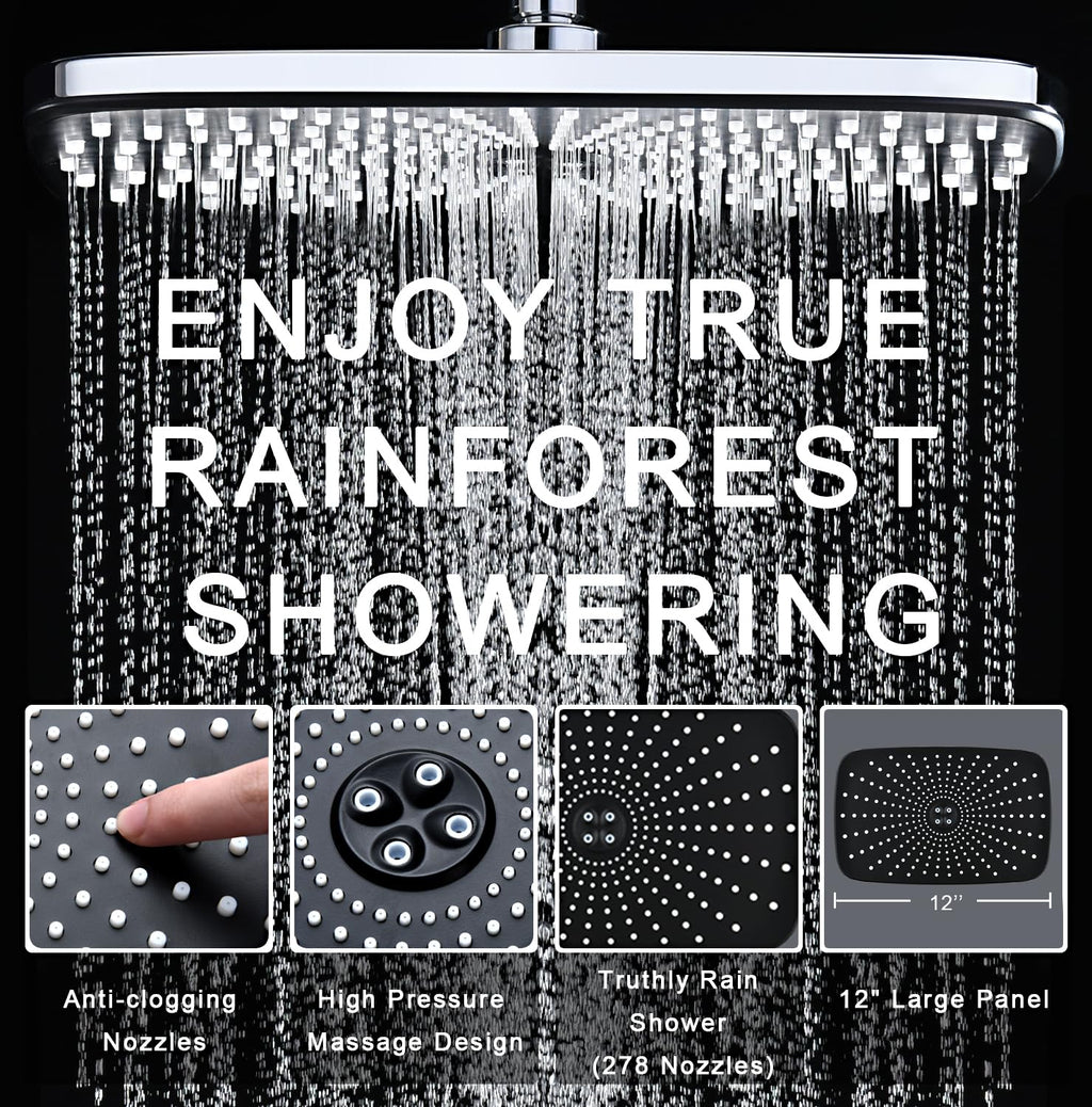 Rain Shower Head with Handheld Showerhead, Chrome 1.8GPM 460311