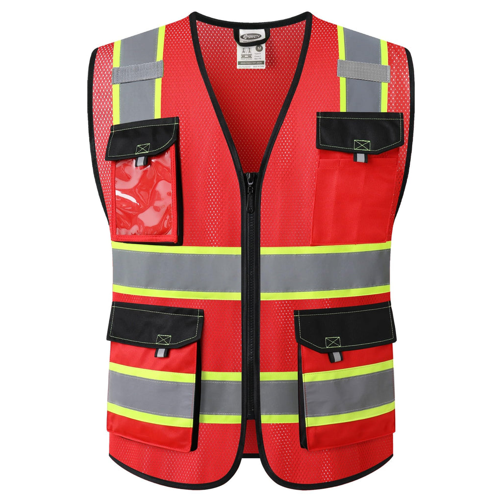 JKSafety Safety Vest for Men Women Hi Vis Reflective Vest JK220 PurpleB S