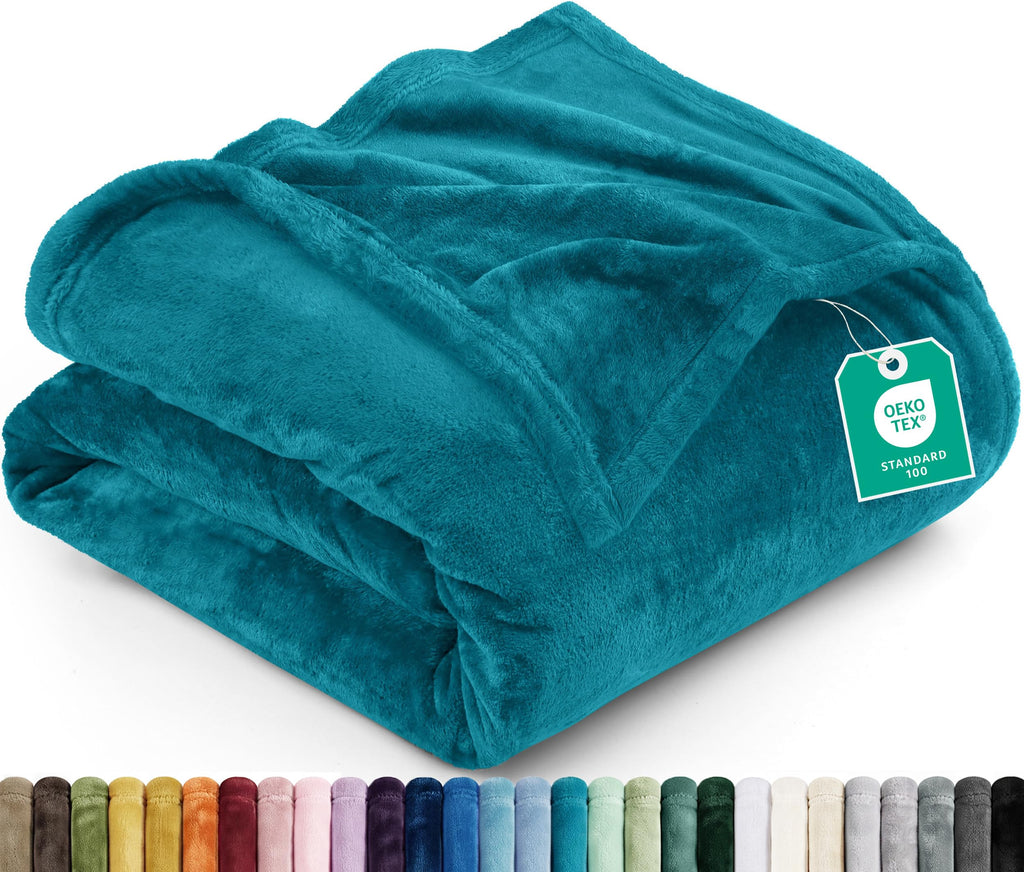 Utopia Bedding Ultra Soft Fleece Bed Blanket Queen Size Grey (90x90 Inches)