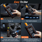 OlarHike Tire Inflator Portable Air Compressor,Dual Power-3*2000mAh &12V DC