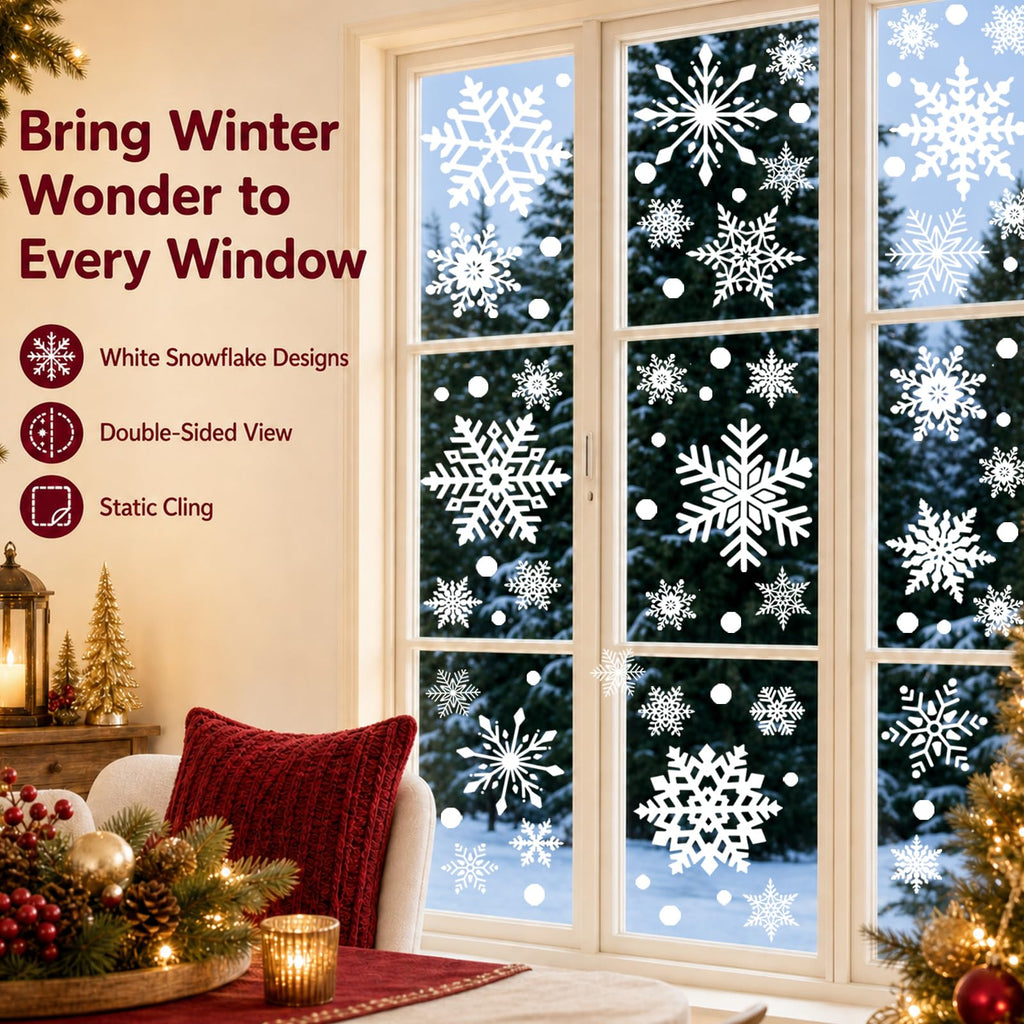 Christmas Window Clings for Glass Windows, Stickers for Window Decorations