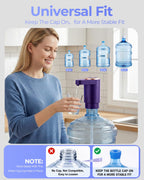 Water Jug Pump for 5 Gallon Bottle – Portable Electric USB-C Charging Dispenser, Dual Powerful Motors, Fast Flow, Fits 2-5 Gallon Jugs – Ideal for Home, Office, Camping, RV, Black