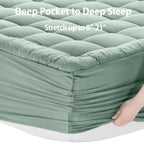EASELAND King Size Mattress Pad Cotton Pillow Top Mattress Topper White
