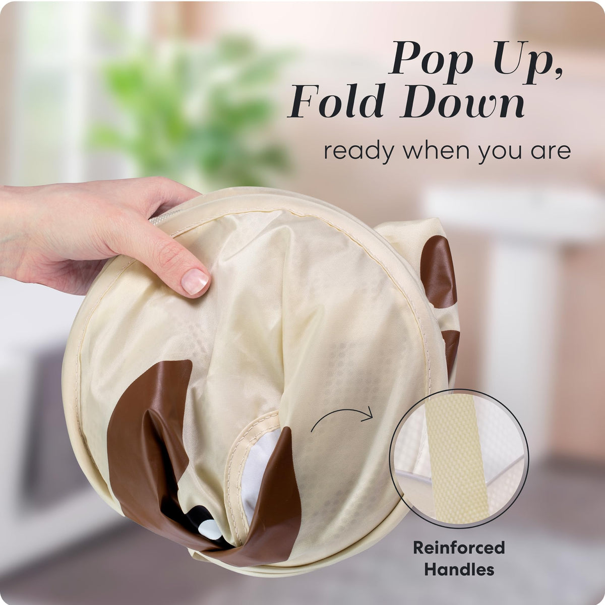 Handy Laundry Collapsible Mesh Pop-Up Hamper with Side Pocket