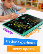KOKODI LCD Writing Tablet, 12 Inch Colorful Toddler Doodle Board Drawing Tablet, Erasable Reusable Electronic Drawing Pads, Educational and Learning Toy for 3-6 Years Old Boy and Girls(Blue)