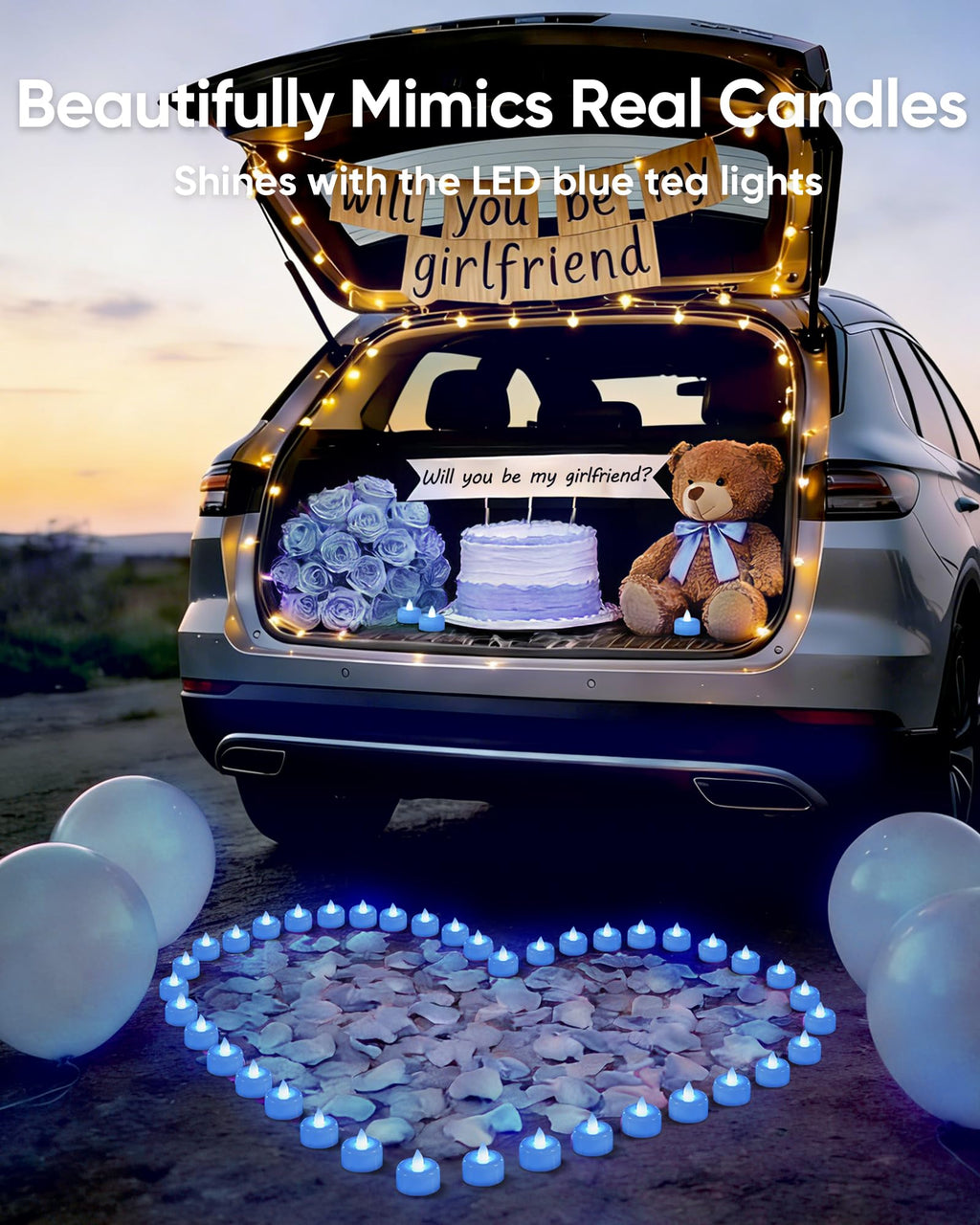 Amagic 12Pack Blue Flameless LED Tea Lights Candles Battery Operated