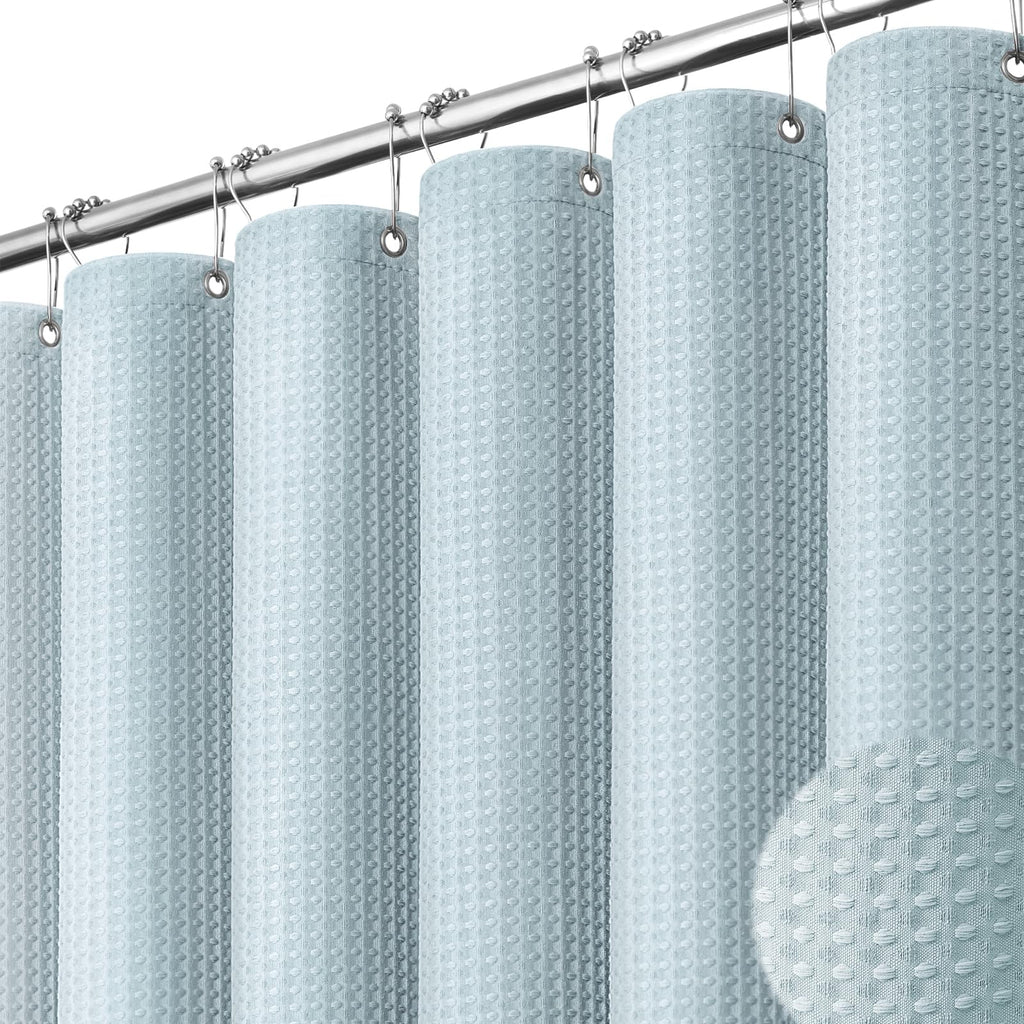 Dynamene Extra Long Waffle Shower Curtain 256 GSM 72"x90" Moonlight Blue