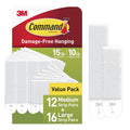 Command 15 & 10 lb Assorted Picture Hanging Strips, 28 Pairs, SIOC