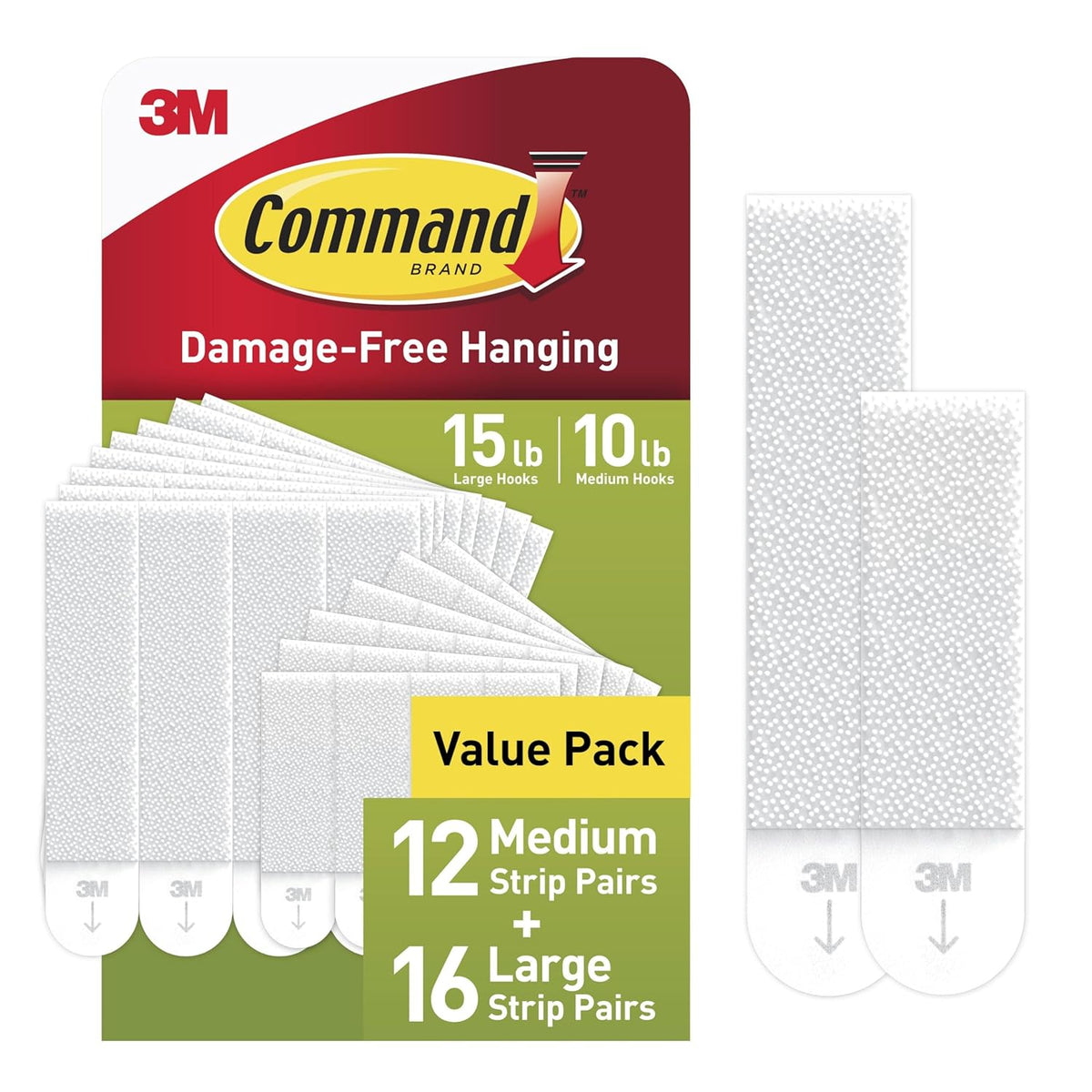 Command 15 & 10 lb Assorted Picture Hanging Strips, 28 Pairs, SIOC