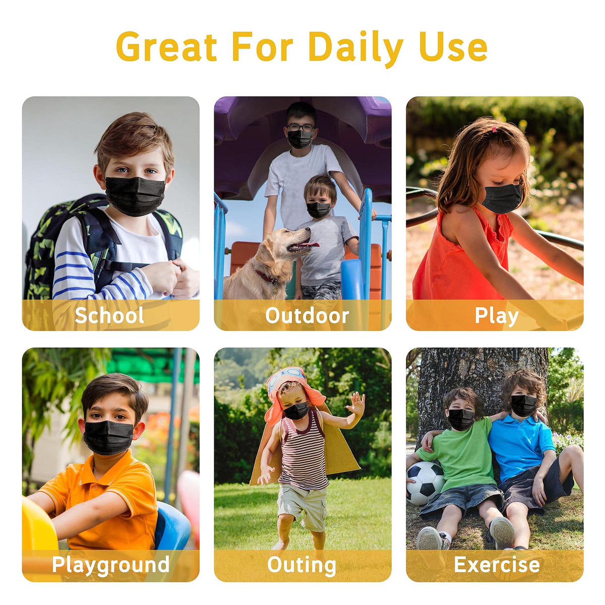 akgk KN95 Face Mask 50 PCS, Breathable Protection Masks, 5-Ply KN95 Black Masks, Cup Dust Safety Masks