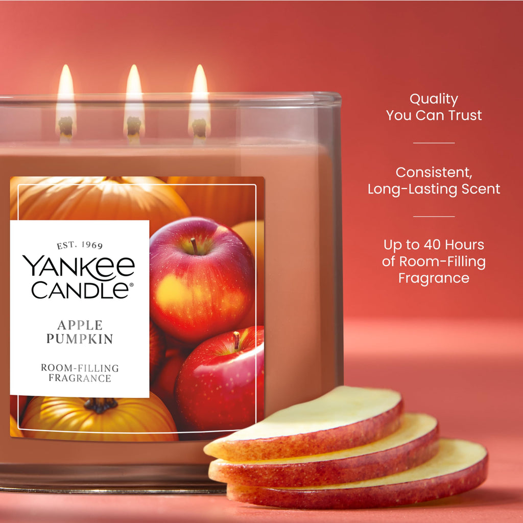 Yankee Candle Amber & Sandalwood Scented Candle, 14.5oz 3-Wick