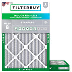 Filterbuy 12x14x1 Air Filter MERV 8 Dust & Allergy Defense (2-Pack)