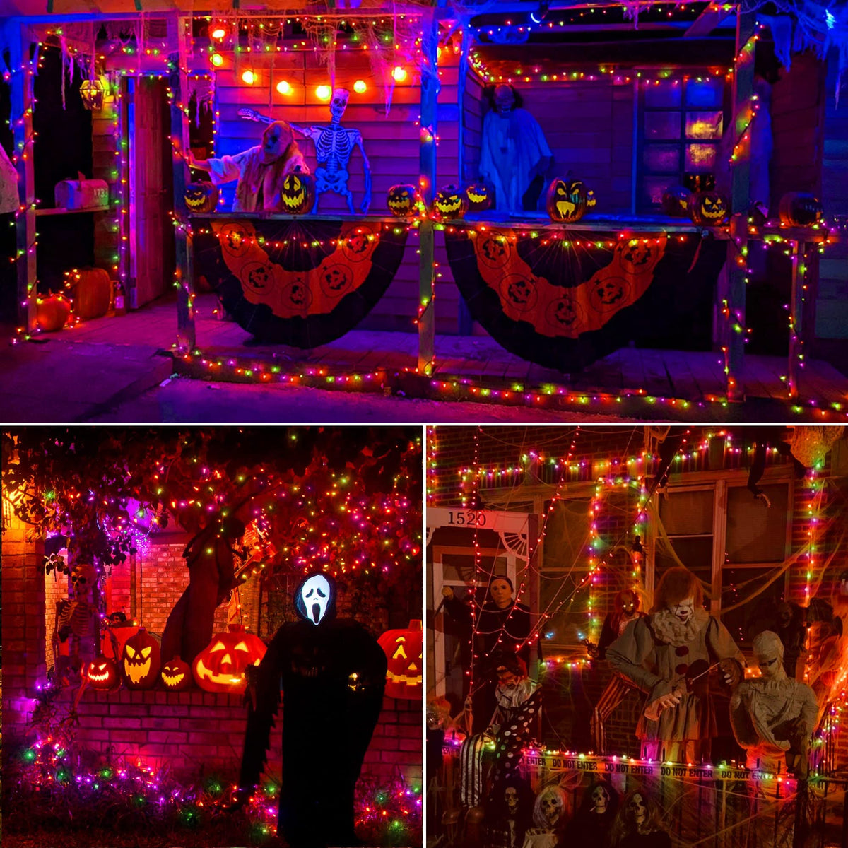 Brizled LED Halloween Lights Indoor Outdoor Orange & Purple String Light
