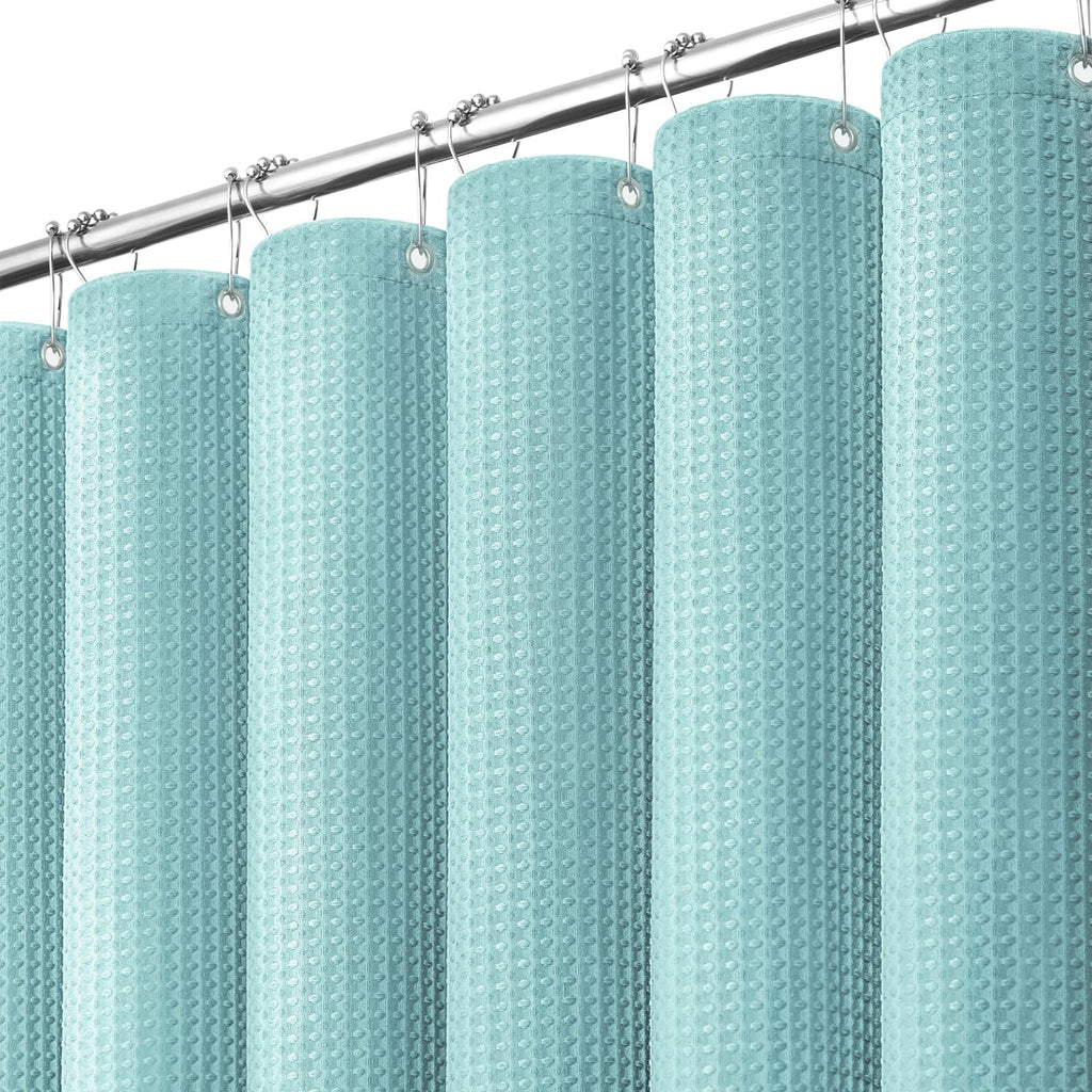 Dynamene Extra Long Waffle Shower Curtain 256 GSM 72"x90" Moonlight Blue