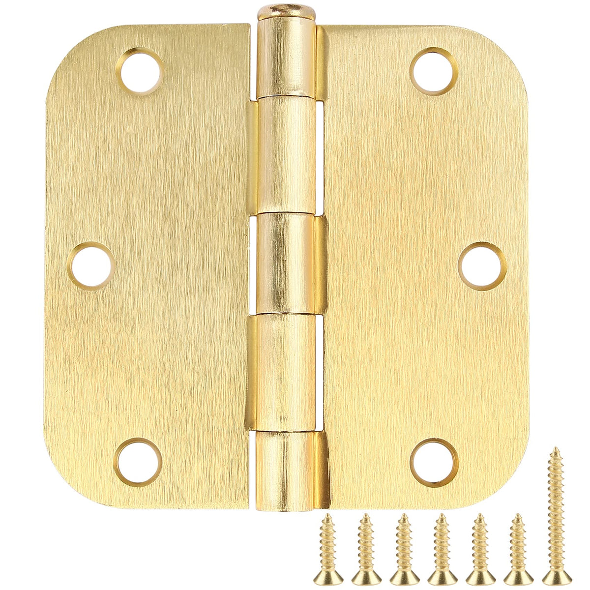 TDCHINGES Rounded Matte Black Door Hinges 3.5 Inch 5/8" Radius Flat 30 Pack