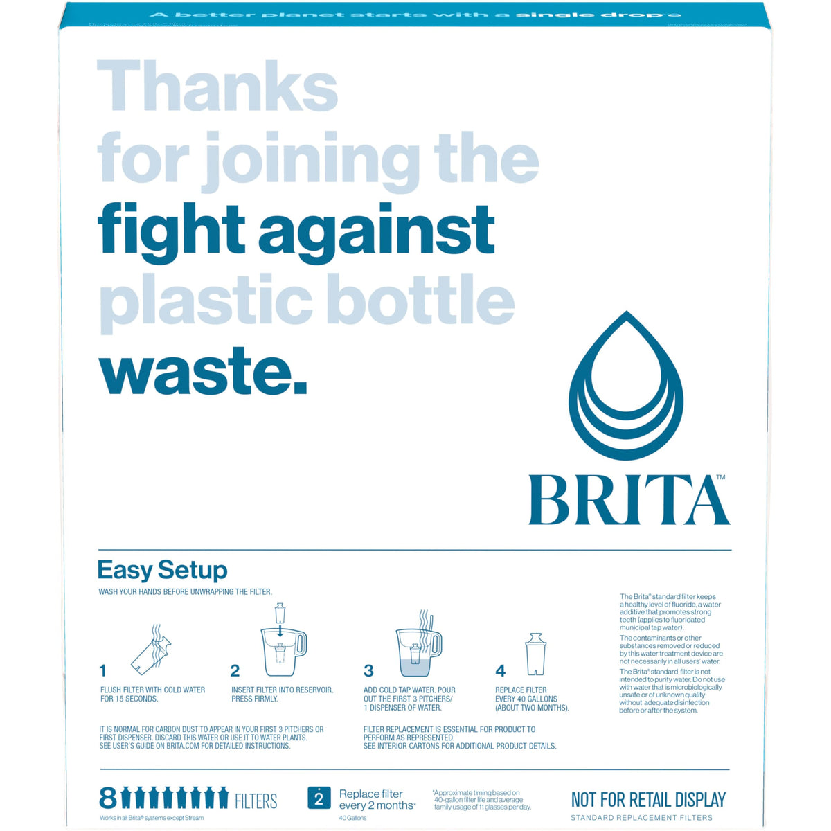 Brita Original Replacement Water Filter, Pitchers and Dispensers, 3 Pack