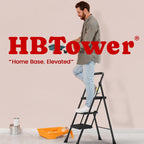 HBTower Step Ladder, Folding Step Stool with Wide Anti-Slip Pedal