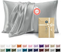 Bedsure Satin Pillowcase Standard Set of 2, Similar to Silk Pillowcase Grey