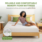 EGOHOME Twin Mattress 14 Inch, Green Tea Memory Foam Mattress, Medium Plush