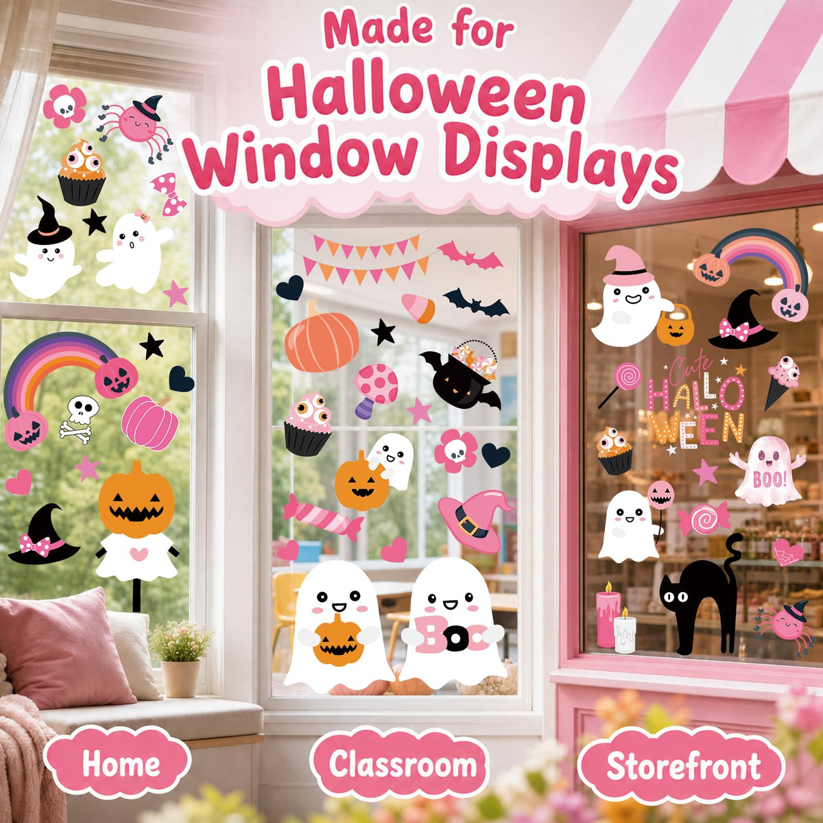 Christmas Window Clings for Glass Windows, Stickers for Window Decorations