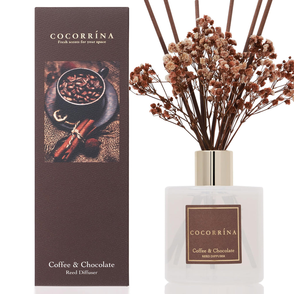 COCORRÍNA Reed Diffuser - Apple Cider 3.38 fl oz Reed Diffuser for Bedroom Bathroom Home Décor