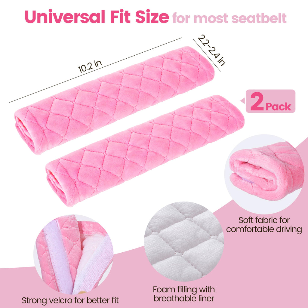 Amooca 2 Pack Seat Belt Covers Soft Shoulder Pad for Cars & Backpack