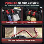 4-Pack Car Headrest Hooks Holds 55lbs Seat Storage Organizer for Bags