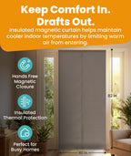 Flux Phenom Magnetic Screen Door (White) - Bugs Out, Breeze in - 9min Install Auto-Sealing Heavy Duty Double Stitched Mesh, 52 Magnets, Hands Free Patio Doors Net, Pet & Kid Friendly, 38 x 82 Inch