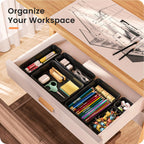 A-LuGei 【Military Grade】 Drawer Organizer for Vanity Bathroom Makeup Desk