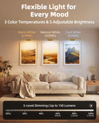 EZVALO Picture Light for Wall, 13'' Rechargeable Magnetic with Remote