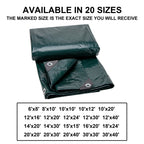 CARTMAN 8x10Ft Multipurpose Waterproof Poly Tarp Cover 8 Mil, Green