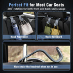4-Pack Car Headrest Hooks Holds 55lbs Seat Storage Organizer for Bags
