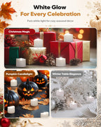 Homemory 12-Pack Remote Flameless LED Battery Tea Light Candles, 400+Hrs
