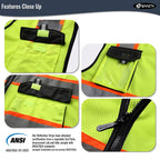 JKSafety Safety Vest for Men Women Hi Vis Reflective Vest JK220 PurpleB S
