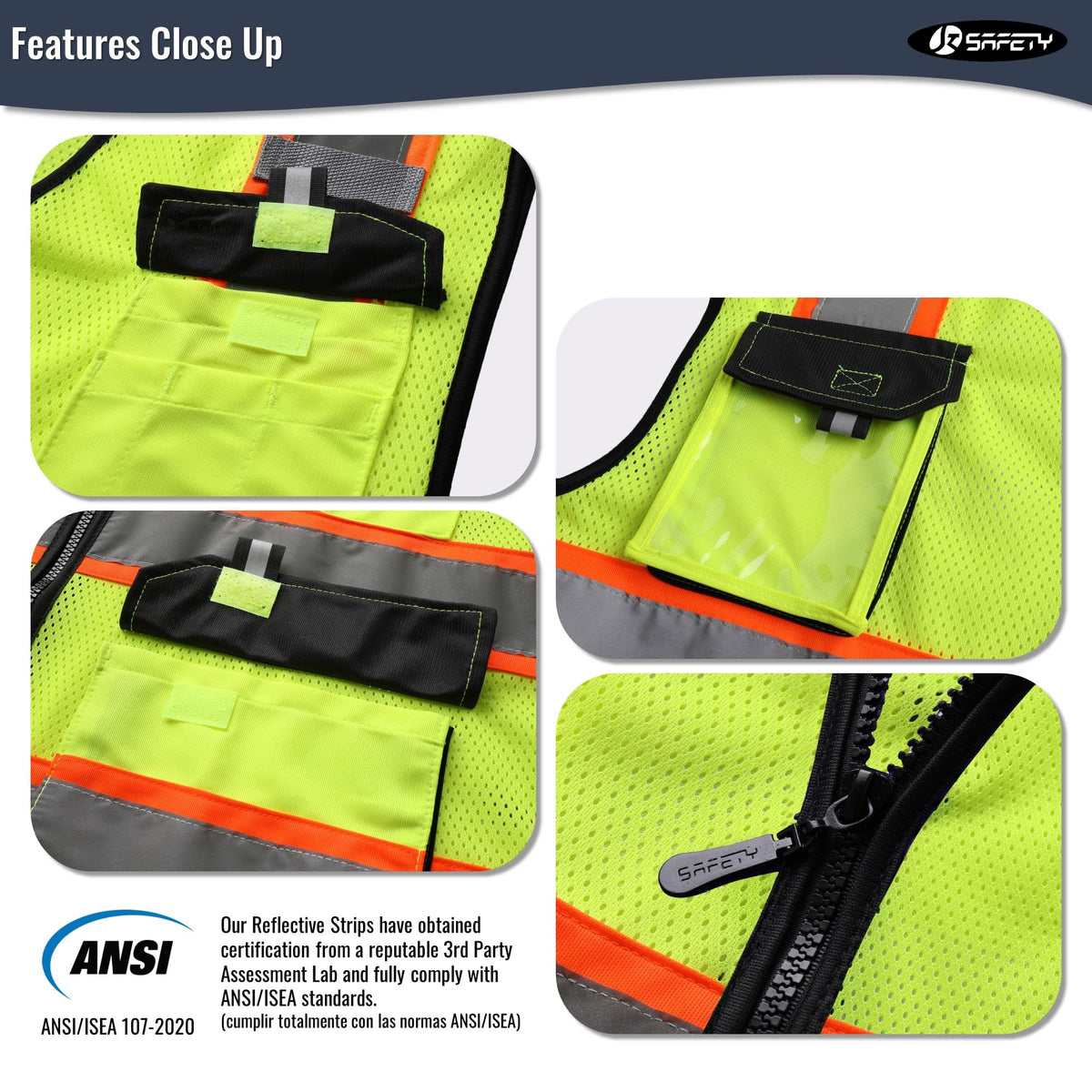 JKSafety Safety Vest for Men Women Hi Vis Reflective Vest JK220 PurpleB S