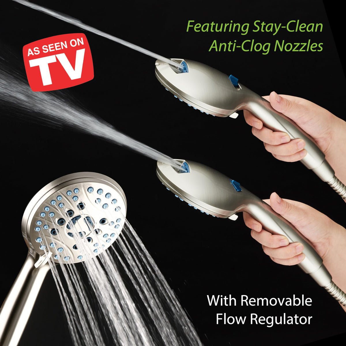 AquaCare 8-mode High Pressure Handheld Shower Head with 2-mode Power Wash