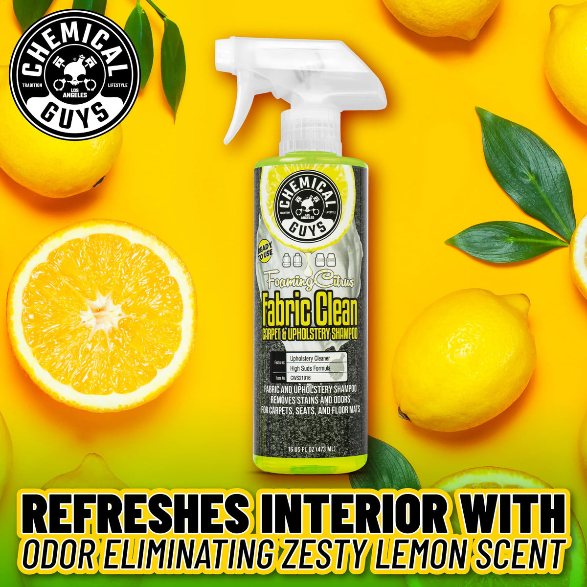 Chemical Guys, Foaming Citrus Fabric & Carpet Cleaner, Ready to Use, 32 oz