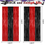 ZATAYE 2 Pack Red Silver Blue Foil Curtain Streamer Decorations