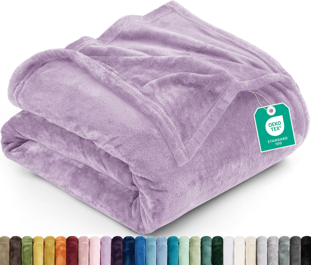 Utopia Bedding Ultra Soft Fleece Bed Blanket Queen Size Grey (90x90 Inches)