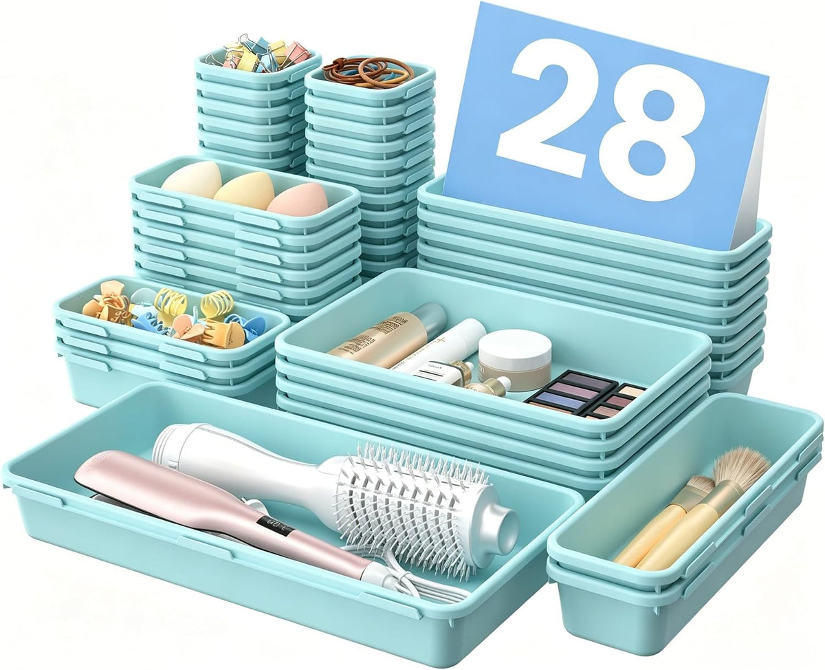 A-LuGei 【Military Grade】 Drawer Organizer for Vanity Bathroom Makeup Desk