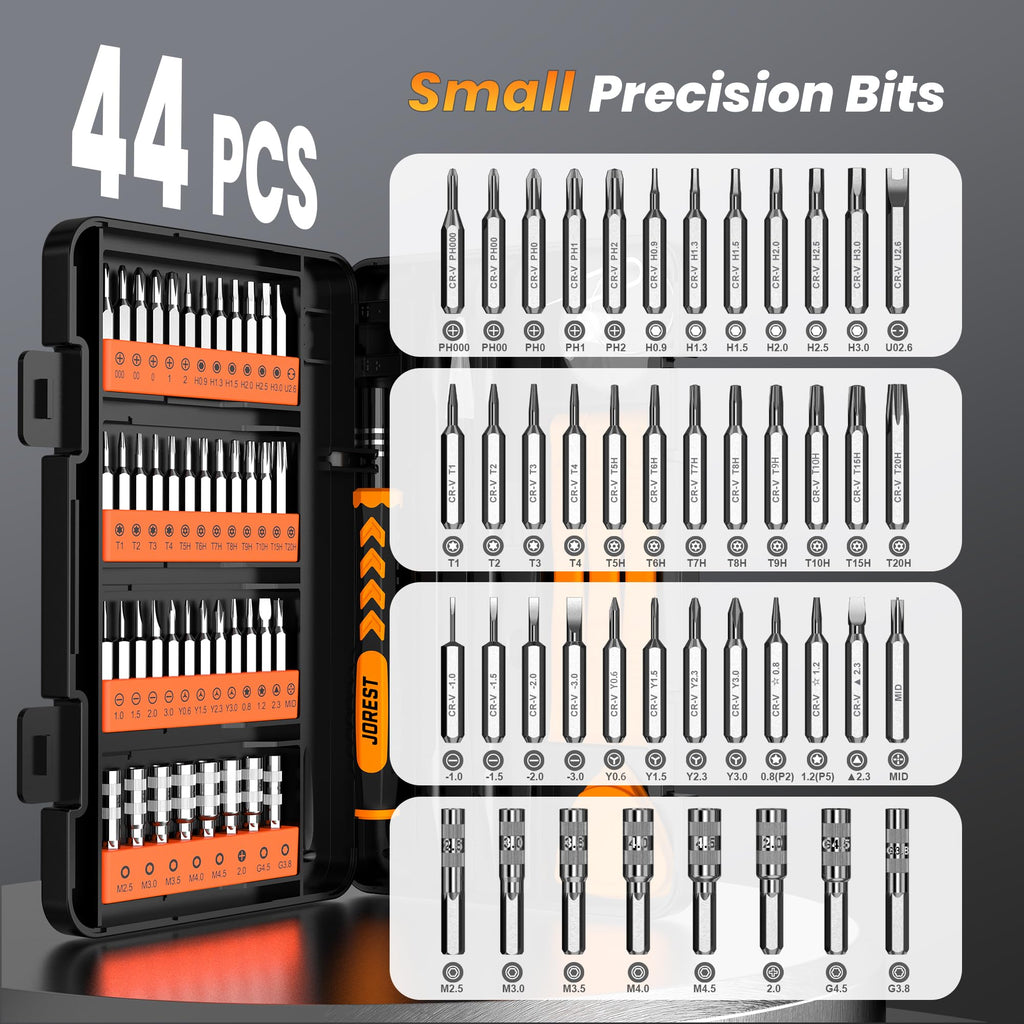 JOREST Small Precision Screwdriver Set with Torx Triwing Phillips, Mini Repair Tool Kit for Macbook, Computer, Laptop, PC, iPhone, PS5, Xbox, Switch, Glasses, Watch, Ring Doorbell, Electronics