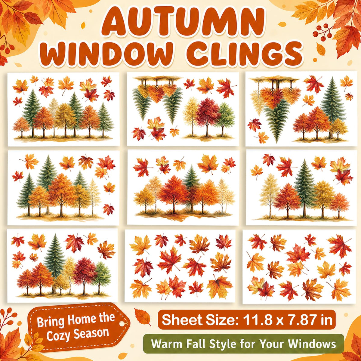Holiday Window Clings for Home Decorations (Romantic)