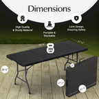 10 PACK of 8 Feet Foldable Table with Built in Handle & Steel Legs | 8 FT Heavy Duty Portable | Perfect for Party, Dining, Wedding, Events, Picnic Indoor, Outdoor, Camping, Temporary - 8 Foot