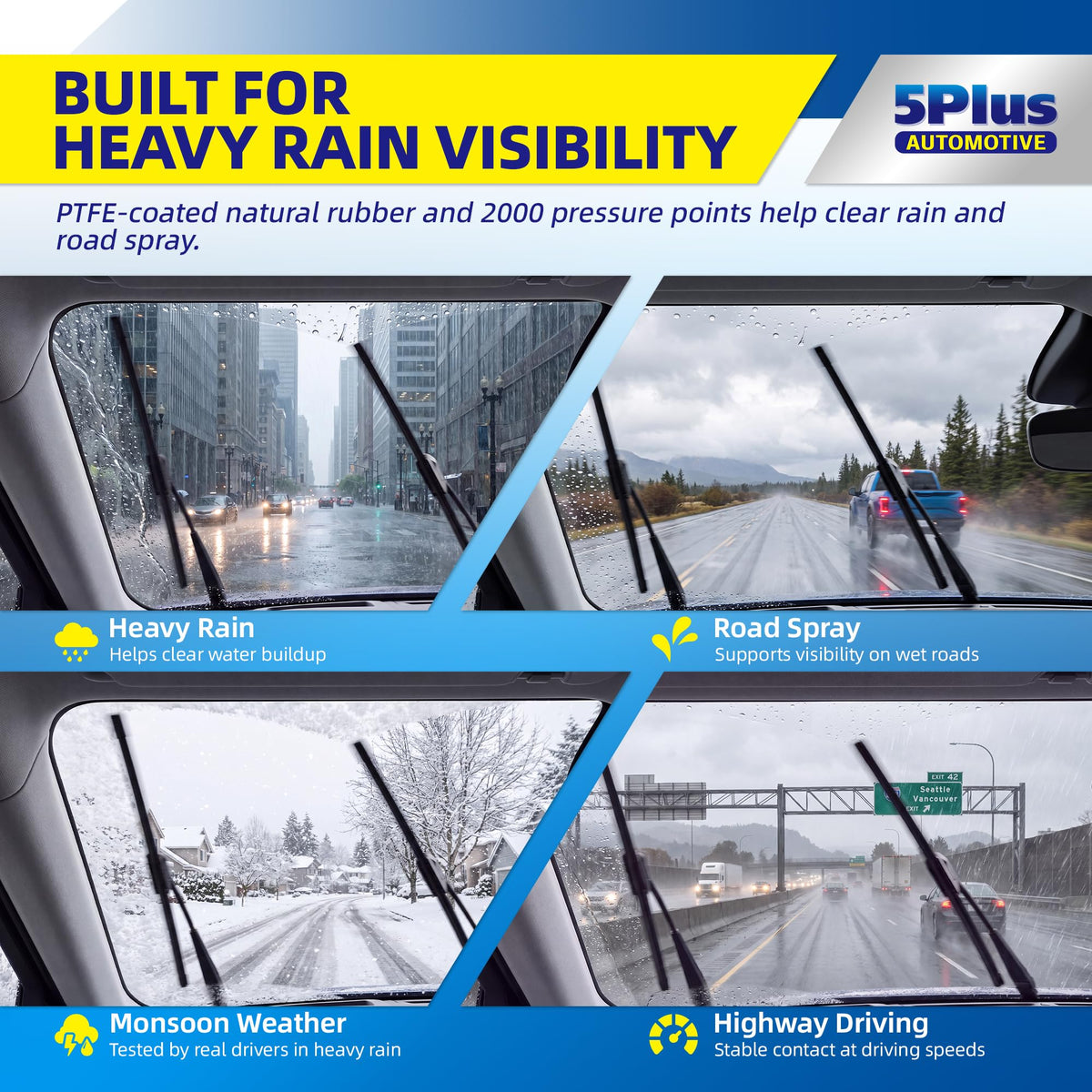 5 PLUS Custom-Fit Wipers fits Toyota RAV4 2001-2005 Windshield Wipers